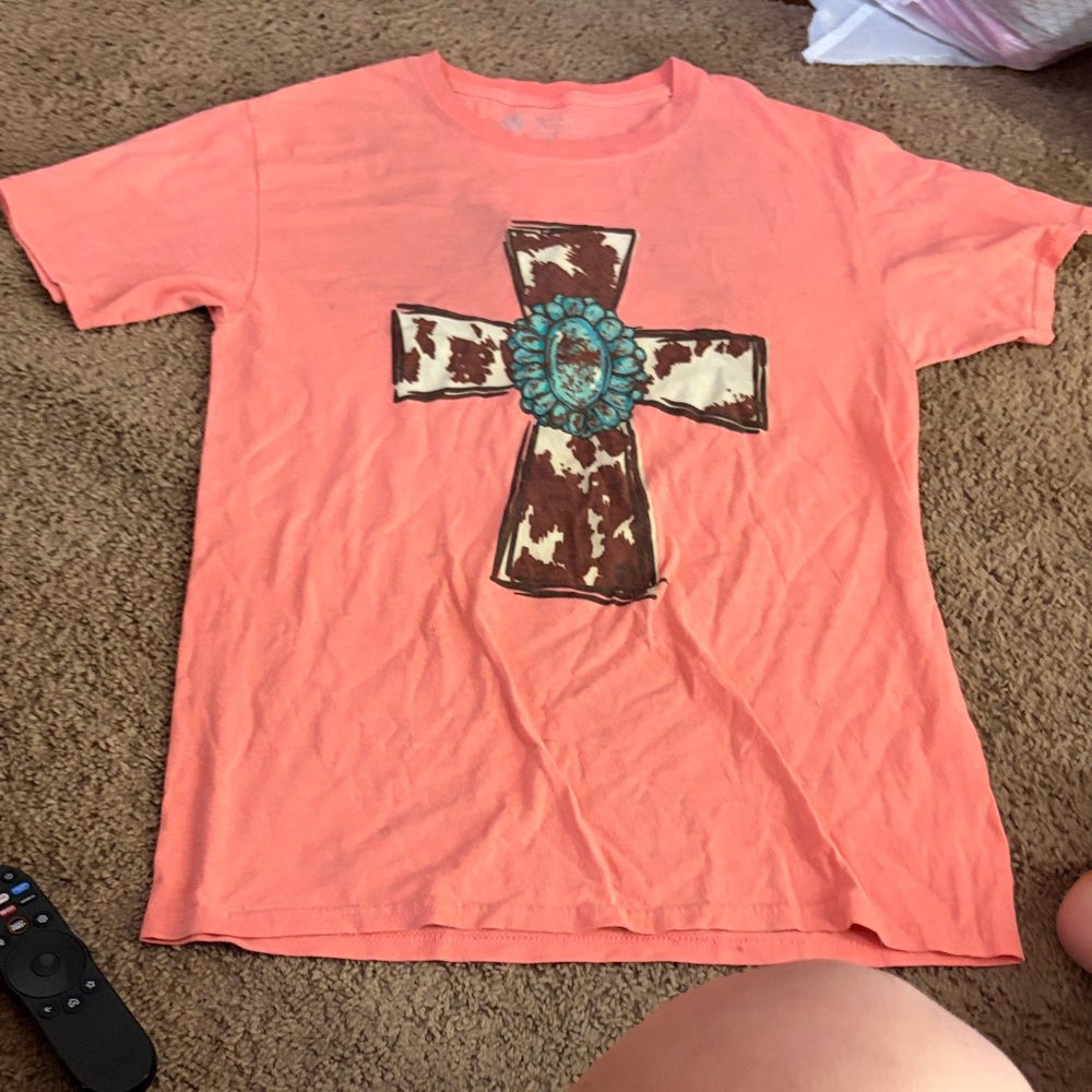 Coral Cross Graphic Tee